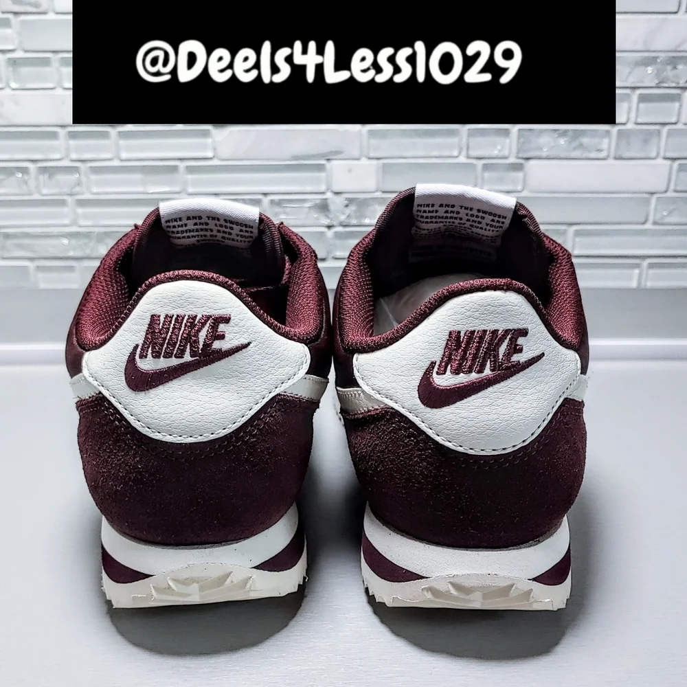 Nike Cortez Low TXT Womens Size 7 Burgundy Crush Sail